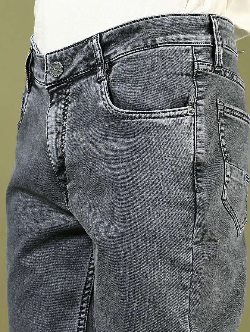 men plain mid rise full length denim jeans - 21855179 -  Standard Image - 4