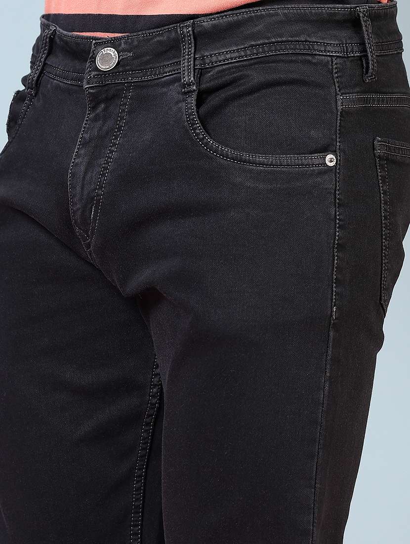  men plain mid rise full length denim jeans - 21855197 -  Standard Image - 4