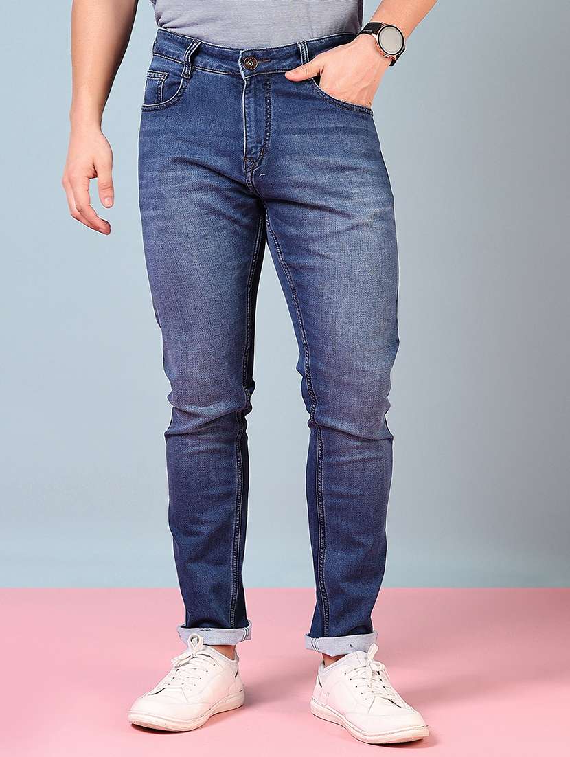 men washed mid rise full length denim jeans - 21855198 -  Standard Image - 1