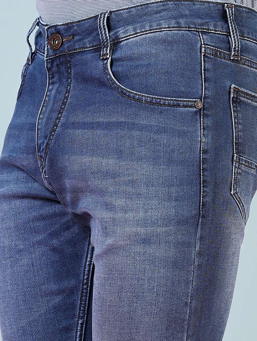 men washed mid rise full length denim jeans - 21855198 -  Standard Image - 4