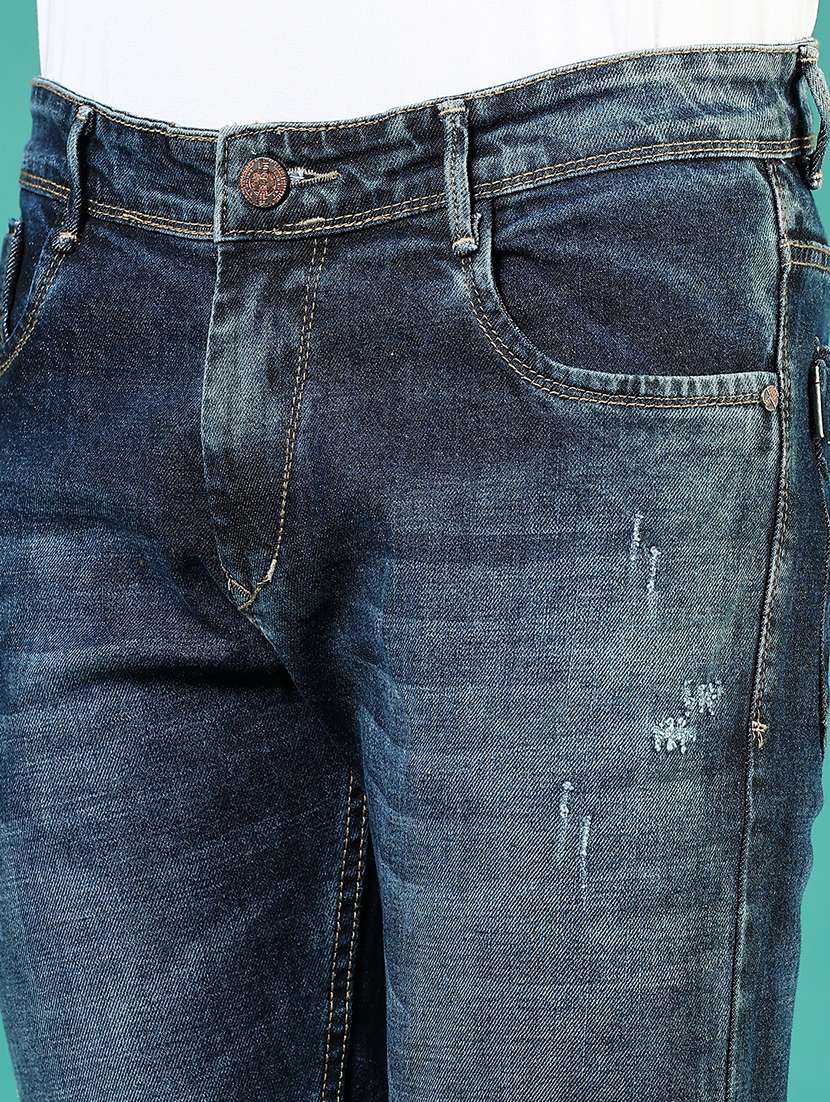 men distress mid rise full length denim jeans - 21855201 -  Standard Image - 4