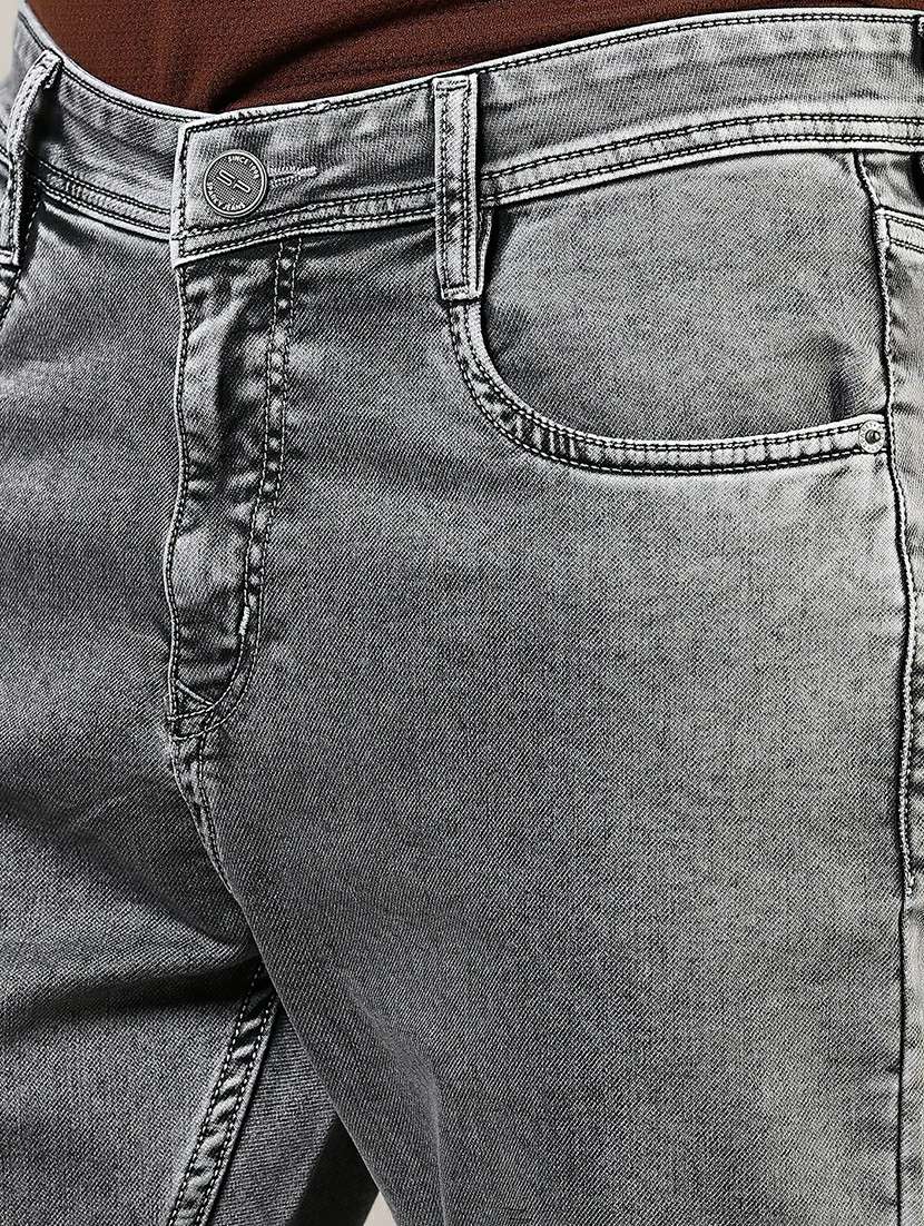 men plain mid rise full length denim jeans - 21855212 -  Standard Image - 4