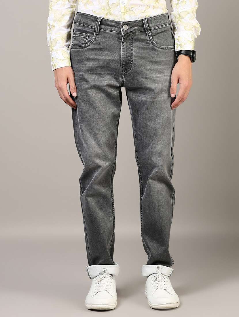 men washed mid rise full length denim jeans - 21855214 -  Standard Image - 1