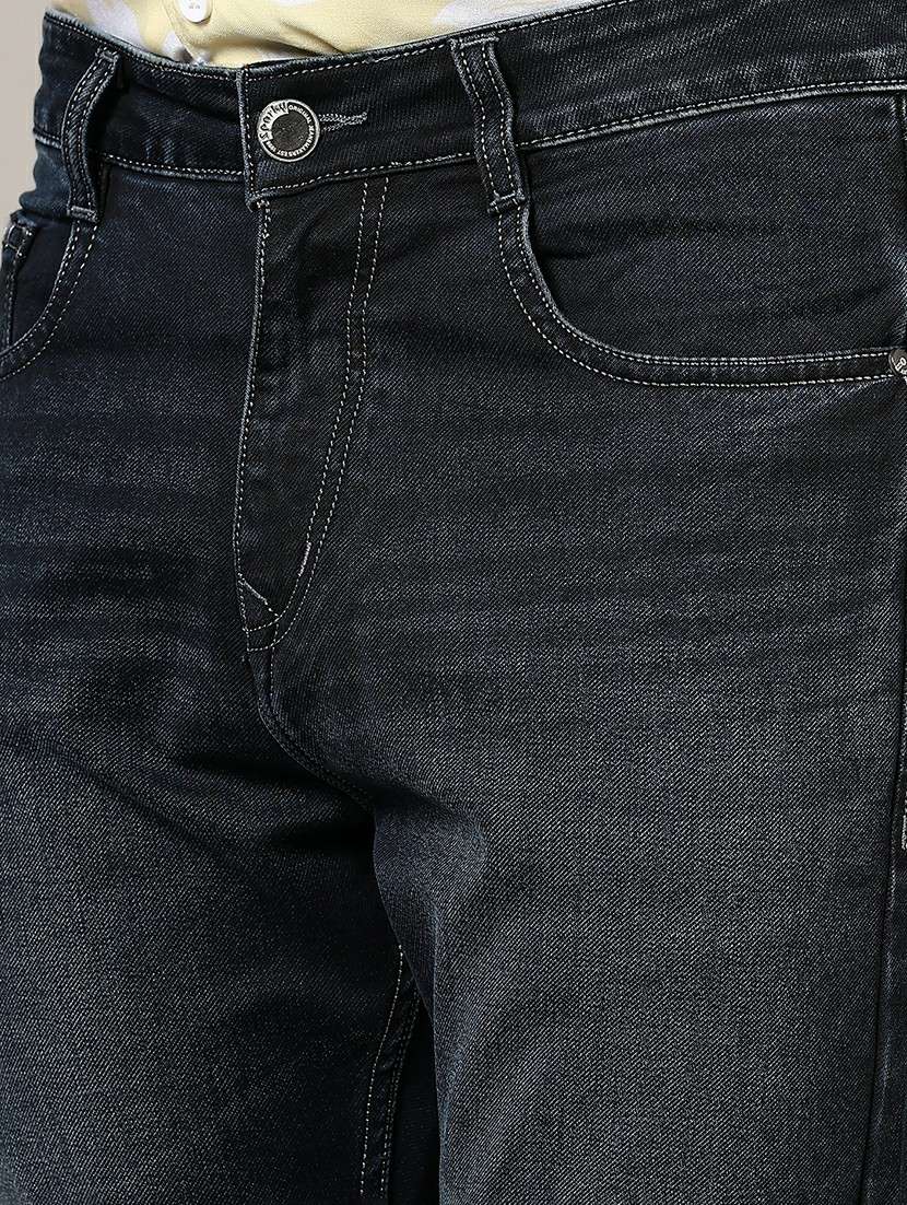 men washed mid rise full length denim jeans - 21855215 - Standard Image - 4