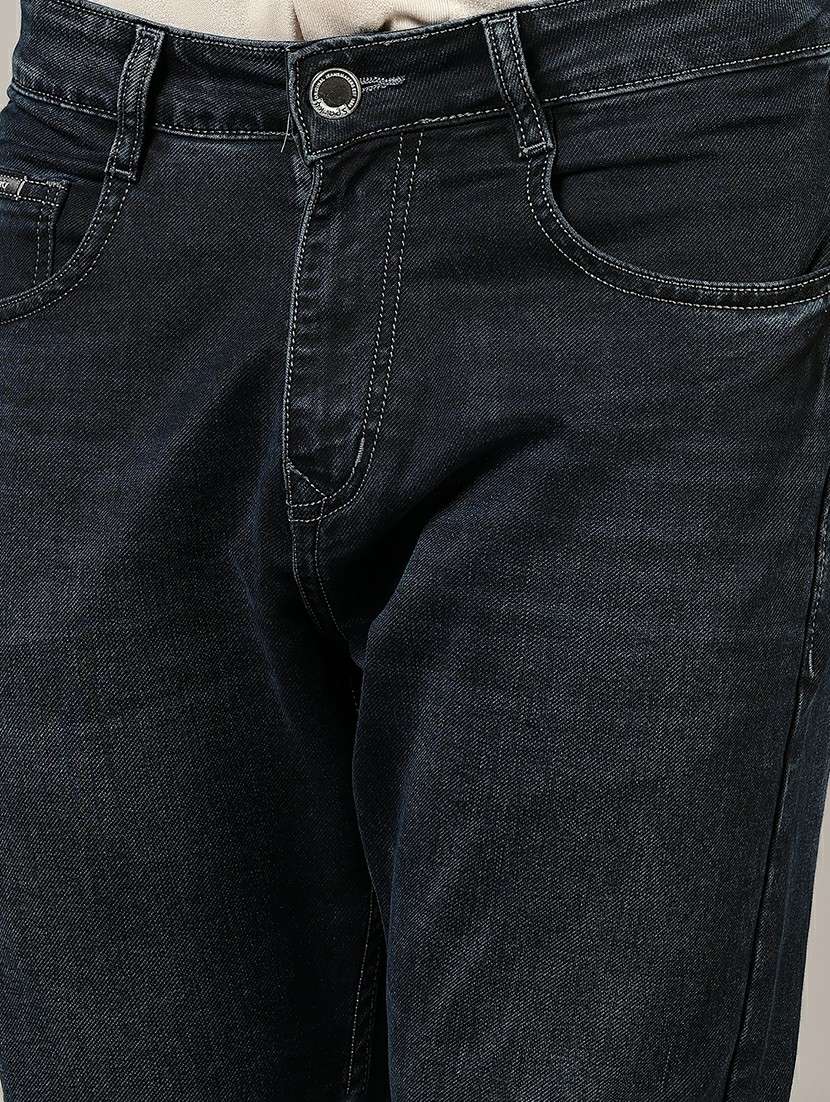 men plain mid rise full length denim jeans - 21855216 - Standard Image - 4