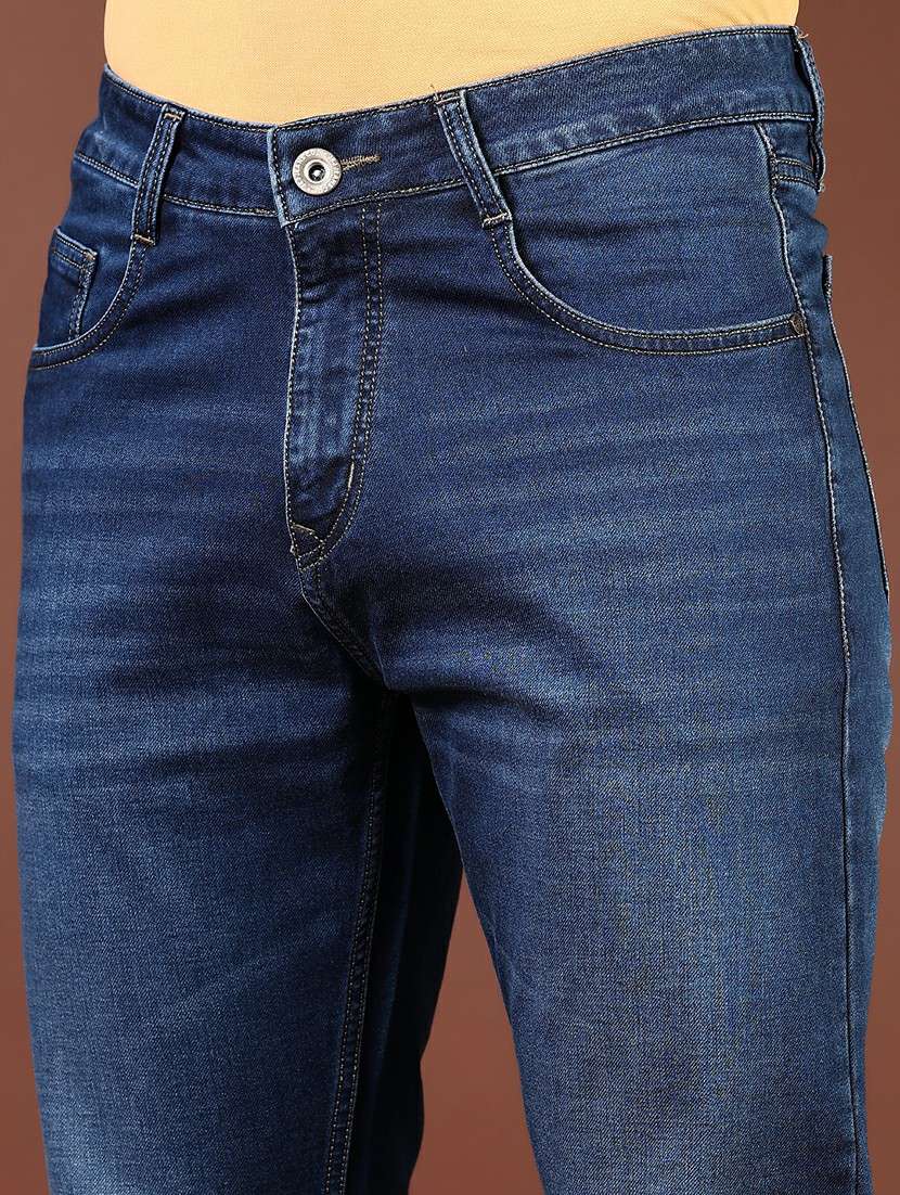 men washed mid rise full length denim jeans - 21855220 -  Standard Image - 4