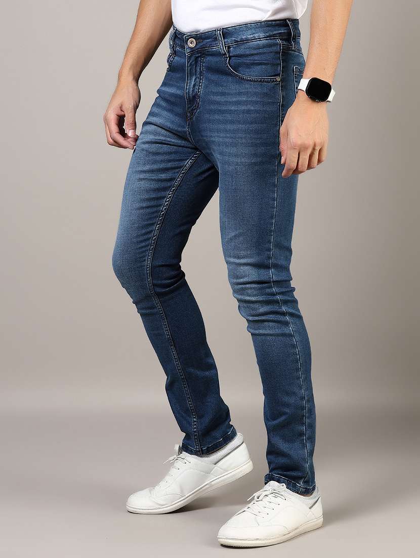 men blue mid rise full length denim jeans - 21855228 -  Standard Image - 1