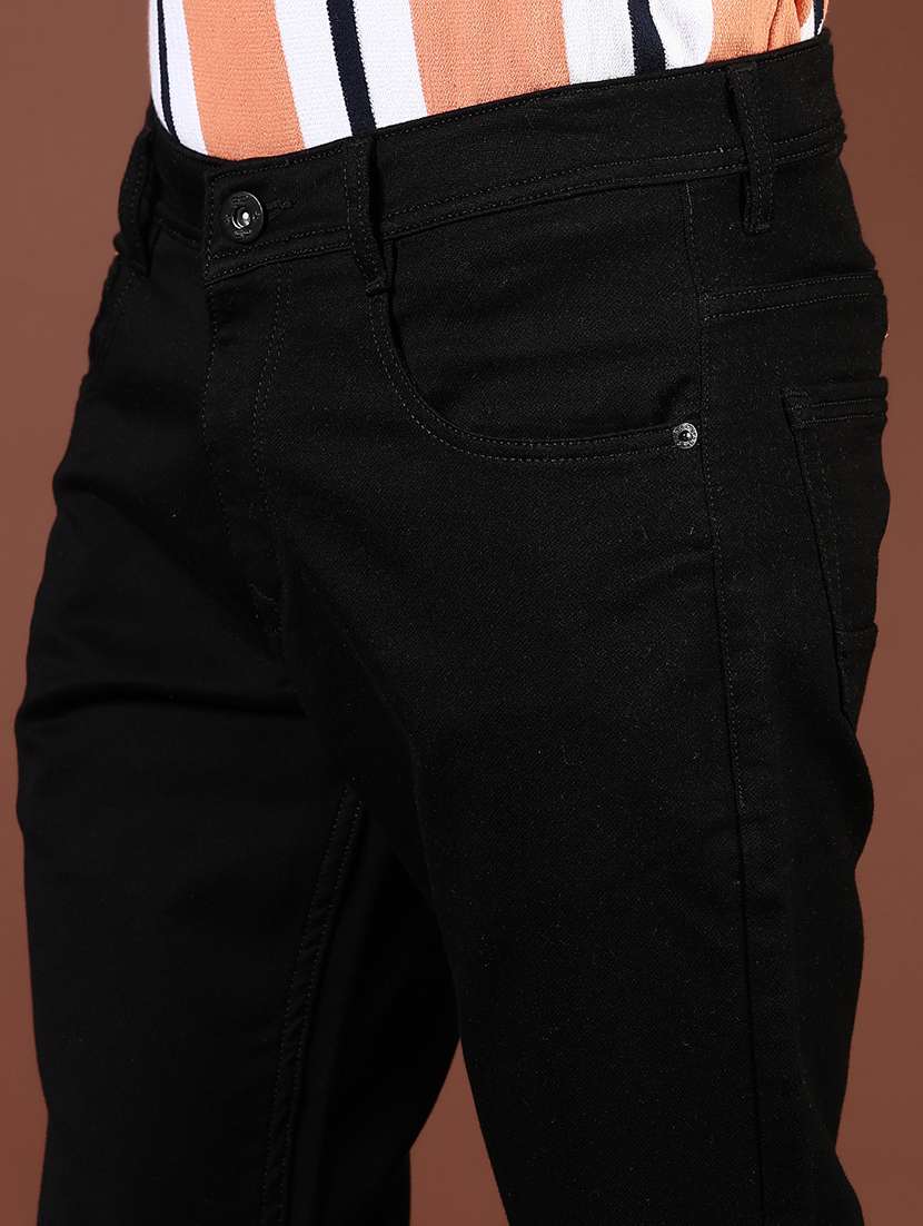 men plain mid rise full length denim jeans - 21855238 -  Standard Image - 4