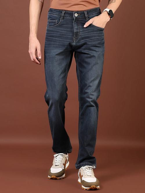 men washed mid rise full length denim jeans - 21855255 - Standard Image - 0