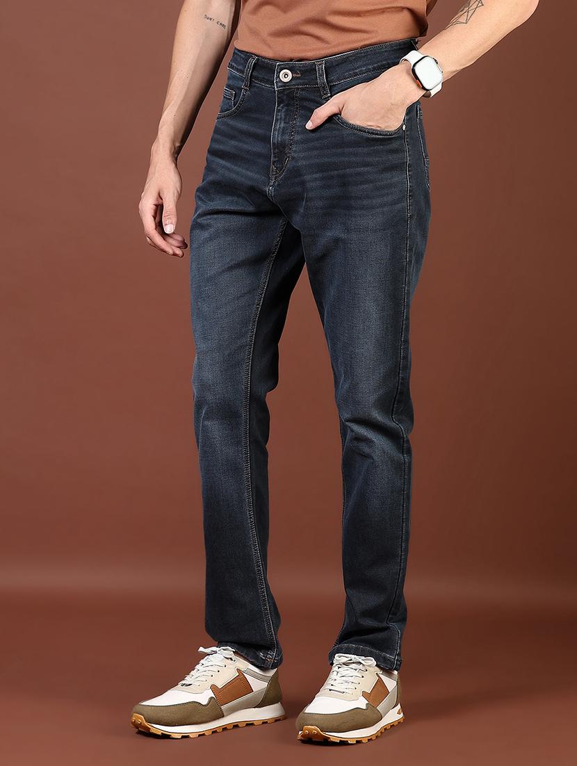 men washed mid rise full length denim jeans - 21855255 - Standard Image - 1