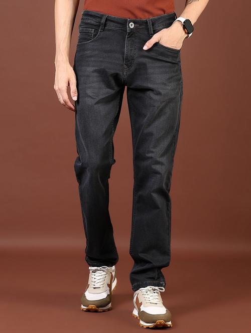 men washed mid rise full length denim jeans - 21855260 -  Standard Image - 0