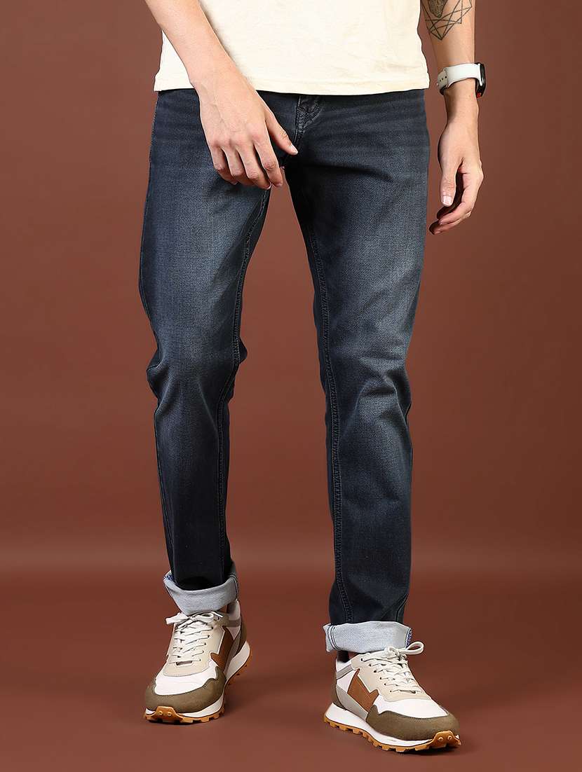 men washed mid rise full length denim jeans - 21855261 - Zoom Image - 0