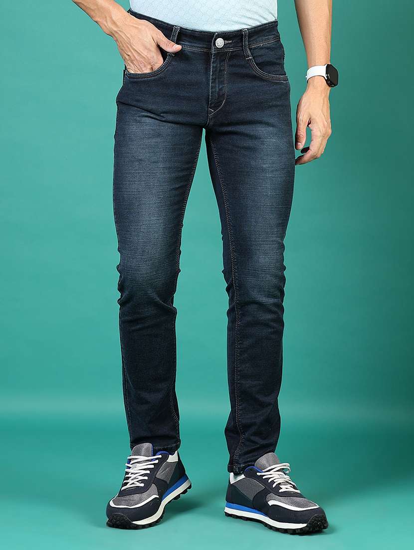 men washed mid rise full length denim jeans - 21855282 -  Standard Image - 1