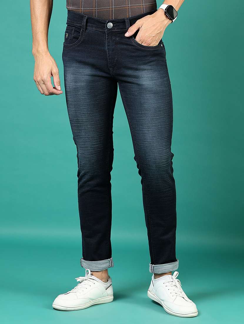 men washed mid rise full length denim jeans - 21855294 -  Standard Image - 1