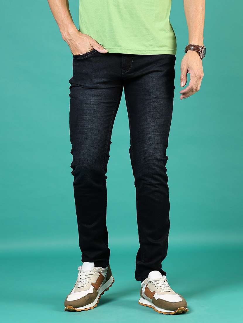 men washed mid rise full length denim jeans - 21855301 -  Standard Image - 1