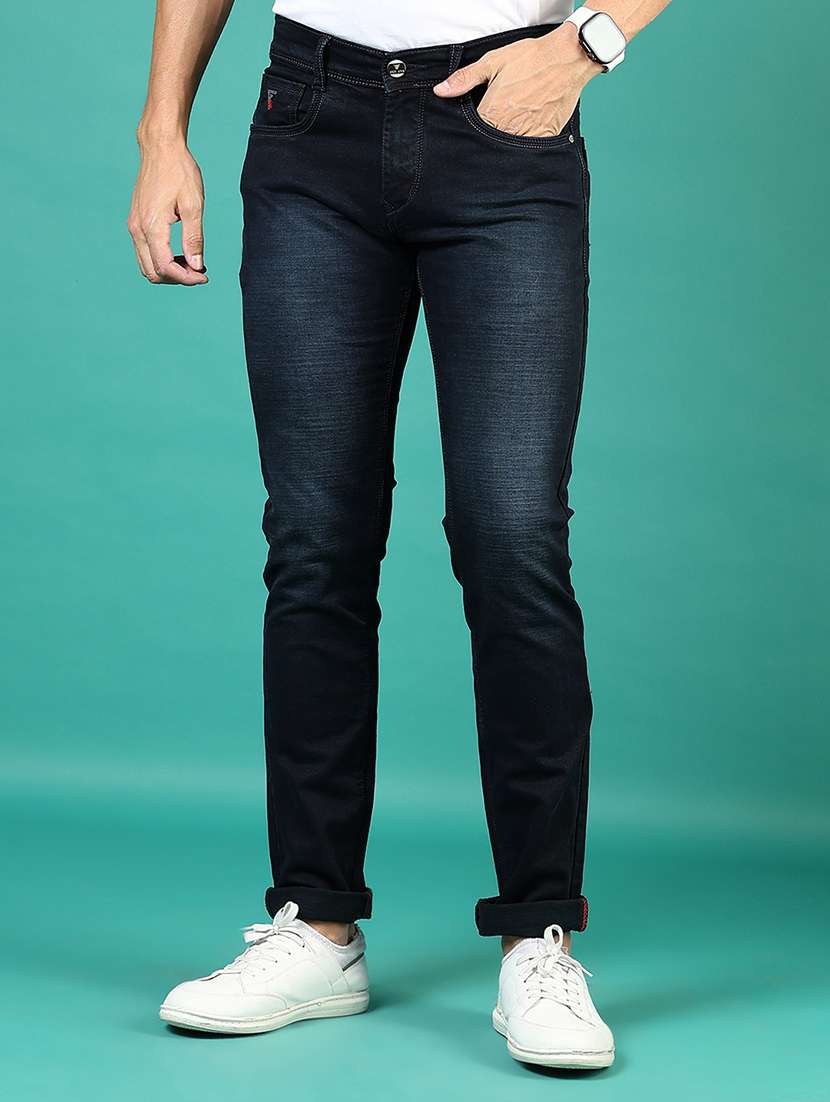 men washed mid rise full length denim jeans - 21855304 -  Standard Image - 1