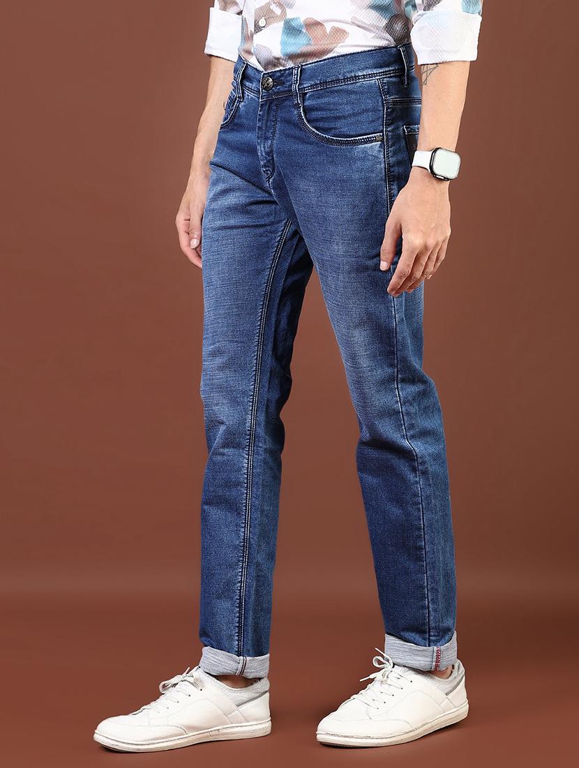 men washed mid rise full length denim jeans - 21855307 - Standard Image - 1