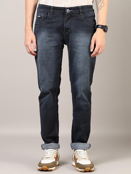 men washed mid rise full length denim jeans - 21855313 -  Standard Image - 0
