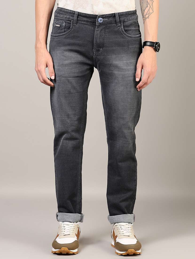 men washed mid rise full length denim jeans - 21855314 -  Standard Image - 1