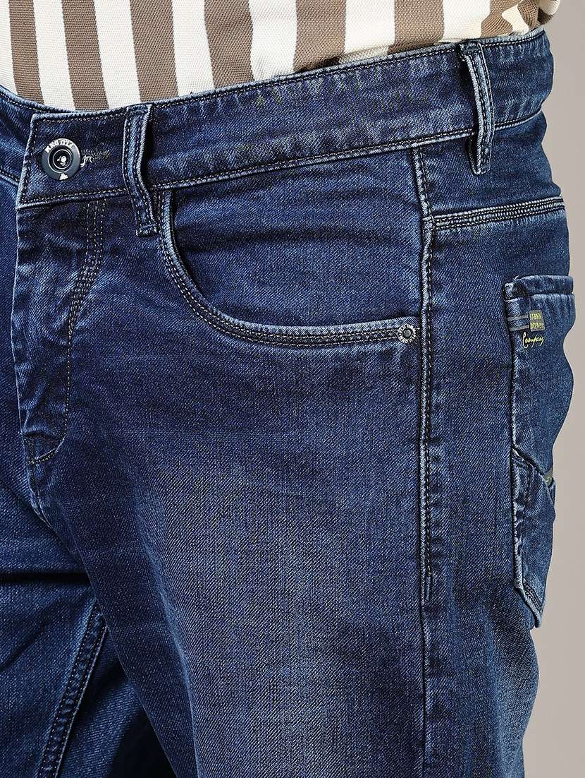 men washed mid rise full length denim jeans - 21855318 -  Standard Image - 4