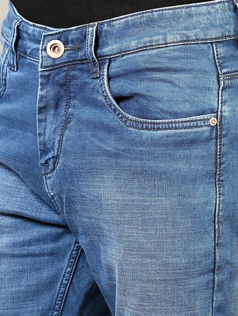 men washed mid rise full length denim jeans - 21855322 -  Standard Image - 4