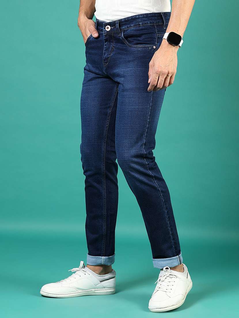 men washed mid rise full length denim jeans - 21855323 -  Standard Image - 1