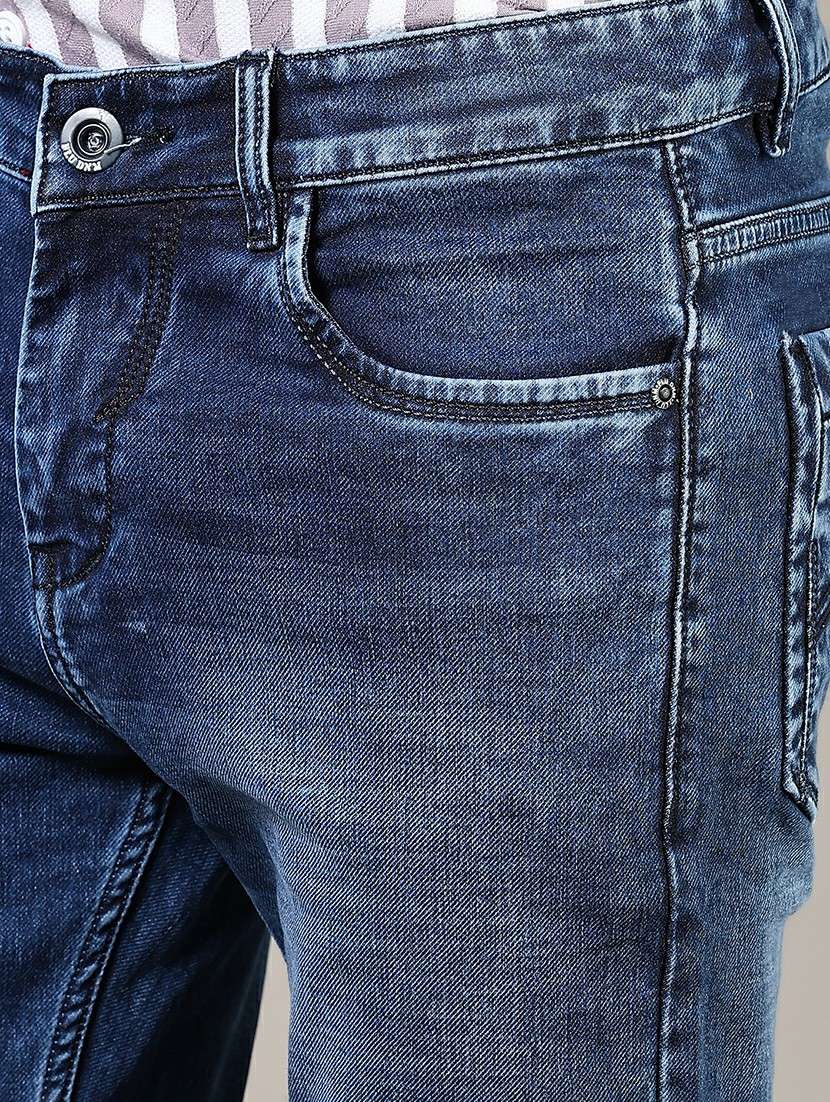 men washed mid rise full length denim jeans - 21855326 - Standard Image - 4