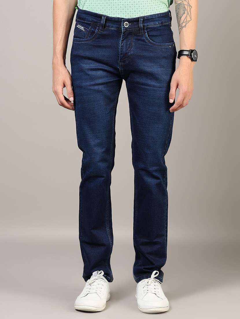 men washed mid rise full length denim jeans - 21855327 -  Standard Image - 1