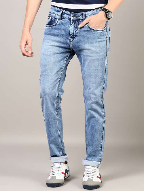 men washed mid rise full length denim jeans - 21855328 -  Standard Image - 0