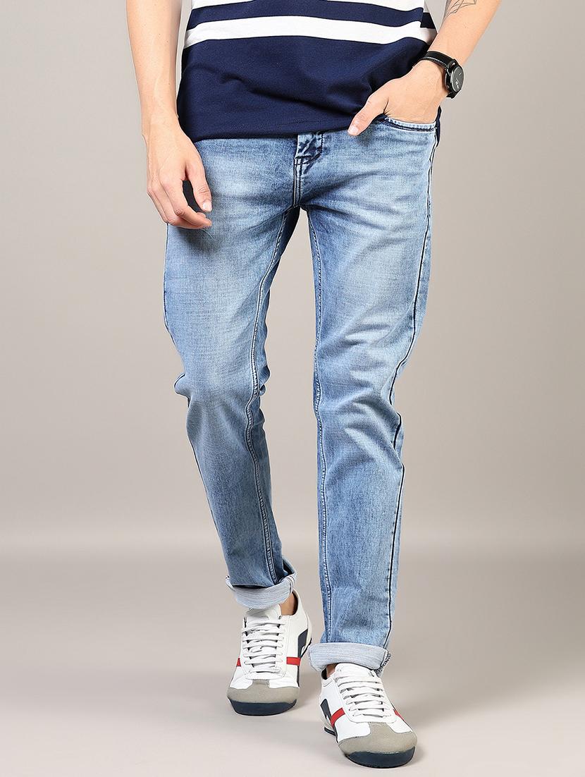 men washed mid rise full length denim jeans - 21855328 -  Standard Image - 1