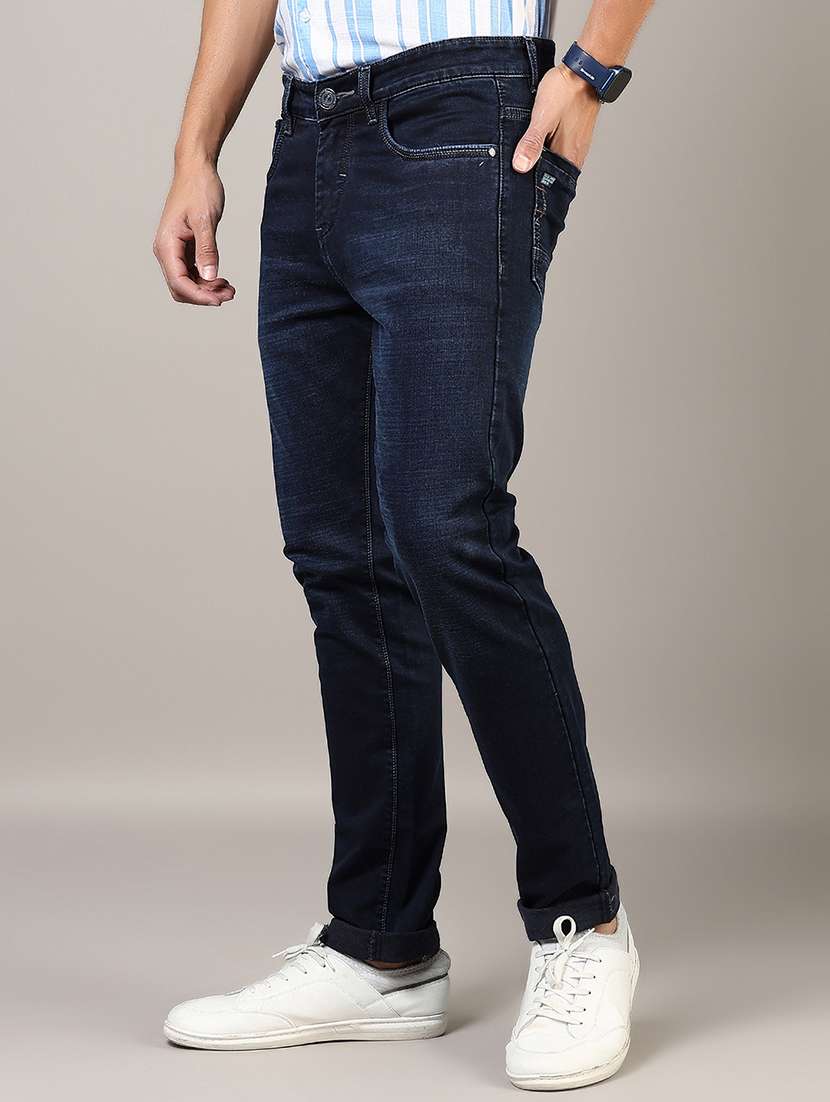 men washed mid rise full length denim jeans - 21855330 -  Standard Image - 1