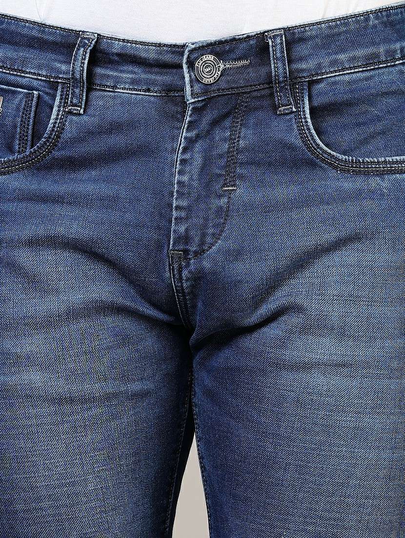 men washed mid rise full length denim jeans - 21855331 - Standard Image - 4