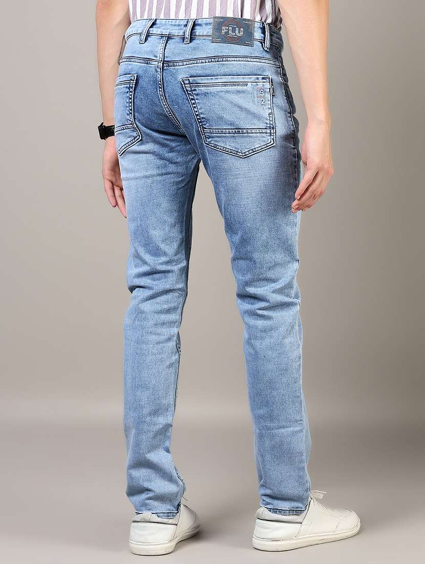 men washed mid rise full length denim jeans - 21855332 -  Standard Image - 1