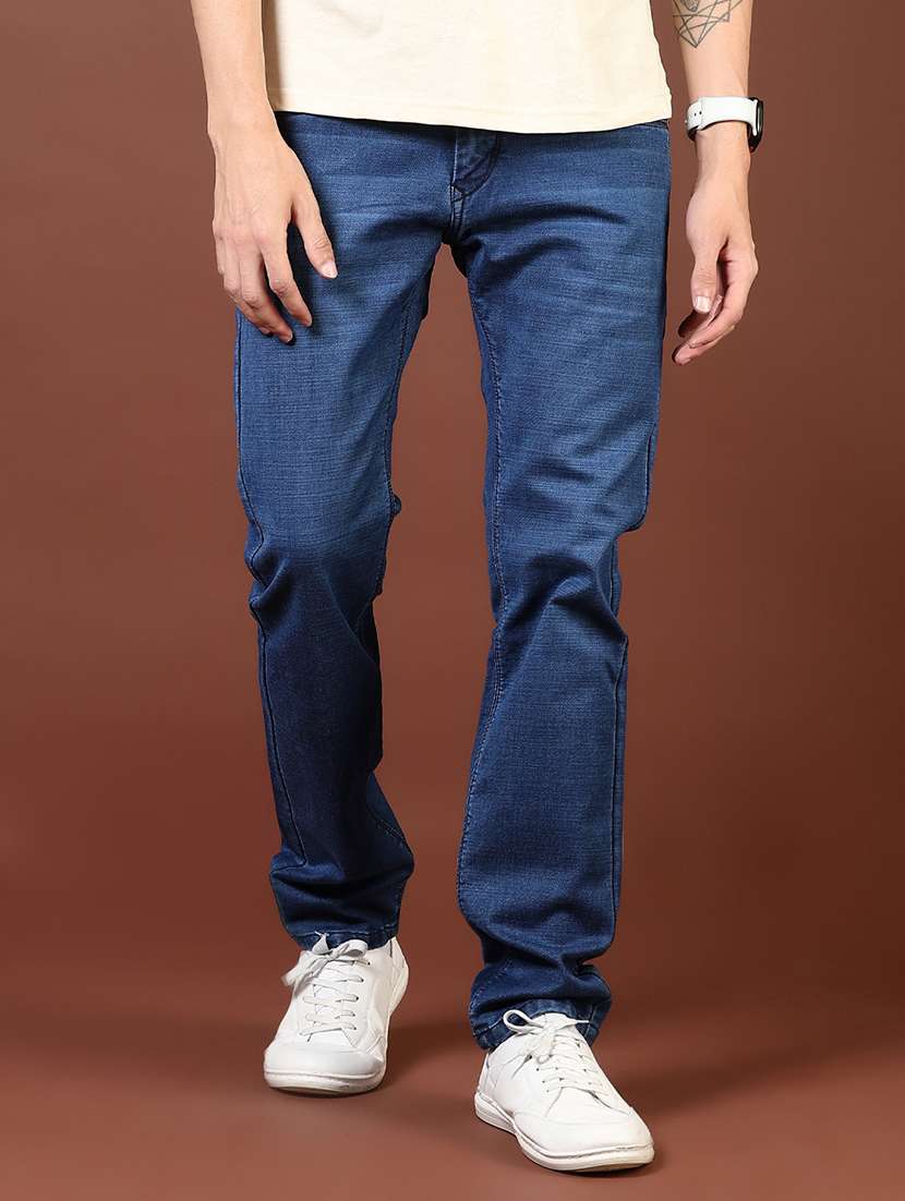 men washed mid rise full length denim jeans - 21855339 -  Standard Image - 1