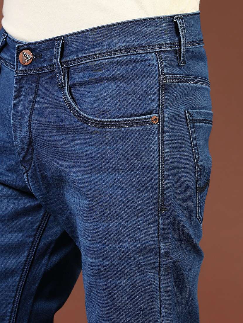 men washed mid rise full length denim jeans - 21855339 - Standard Image - 4