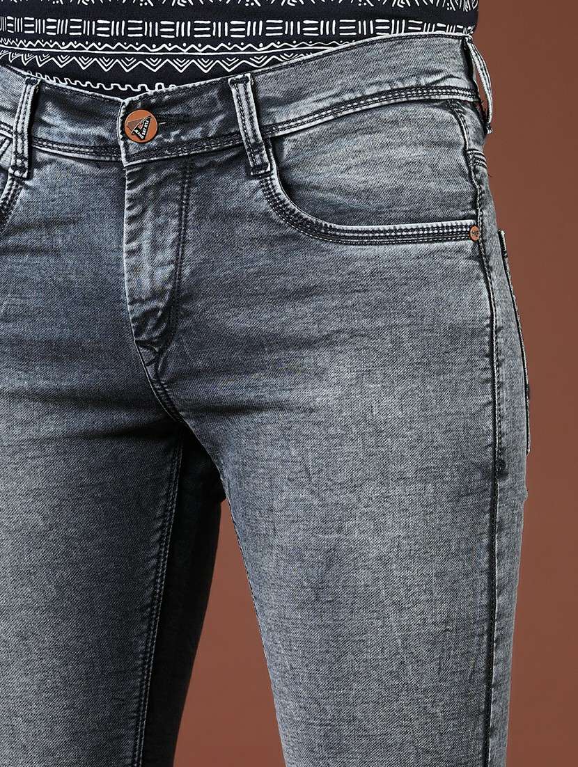 men washed mid rise full length denim jeans - 21855340 -  Standard Image - 4