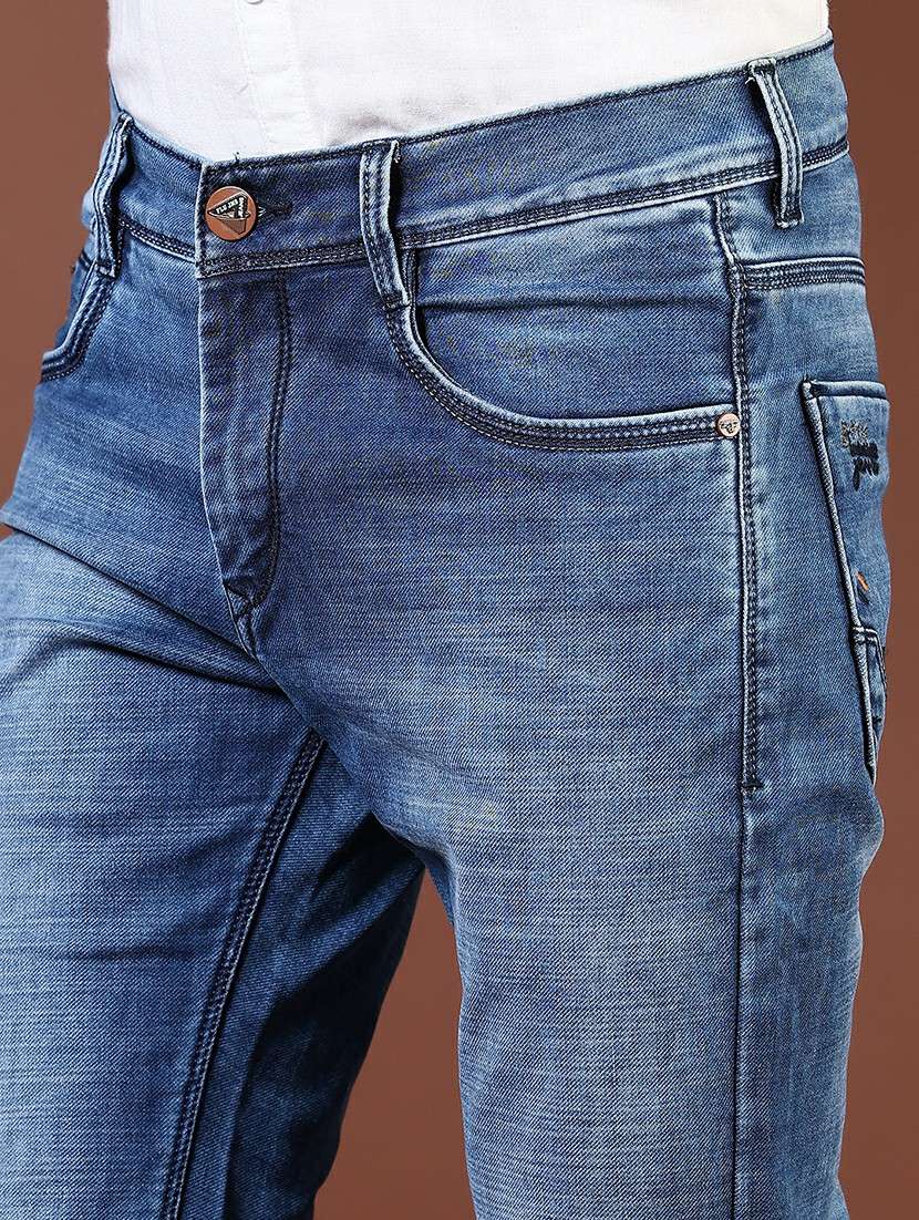 men washed mid rise full length denim jeans - 21855344 -  Standard Image - 4