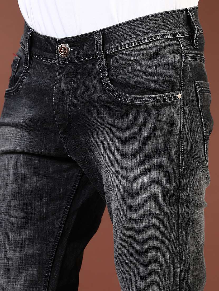 men washed mid rise full length denim jeans - 21855345 - Standard Image - 4