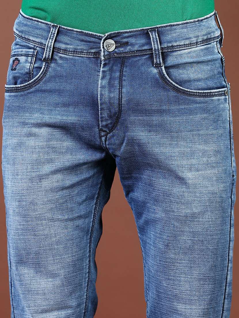men washed mid rise full length denim jeans - 21855346 - Standard Image - 4