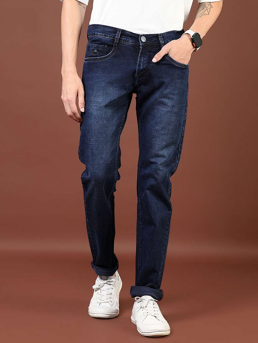 men washed mid rise full length denim jeans - 21855349 - Zoom Image - 0
