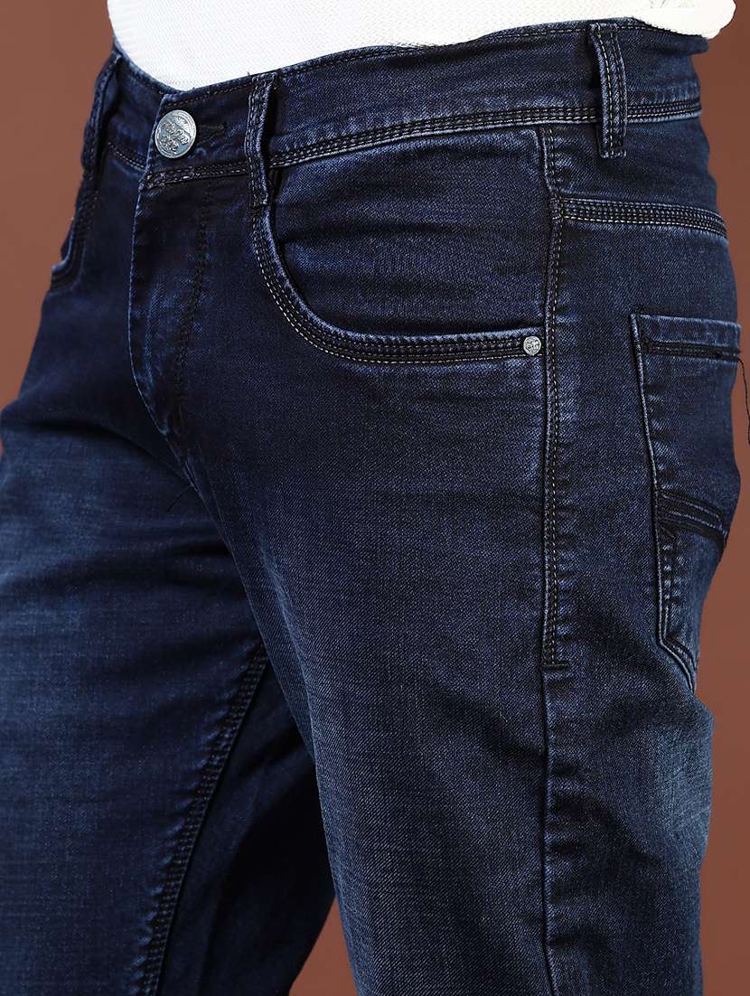 men washed mid rise full length denim jeans - 21855349 - Standard Image - 4