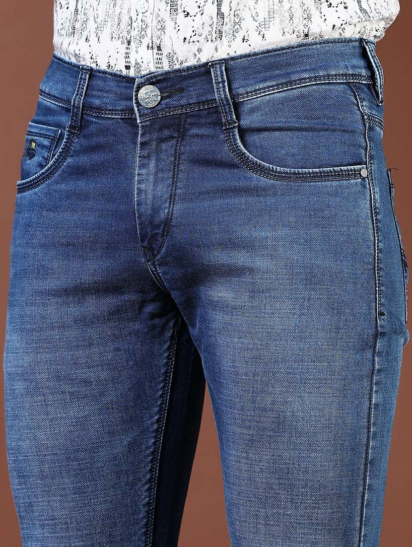 men washed mid rise full length denim jeans - 21855350 -  Standard Image - 4