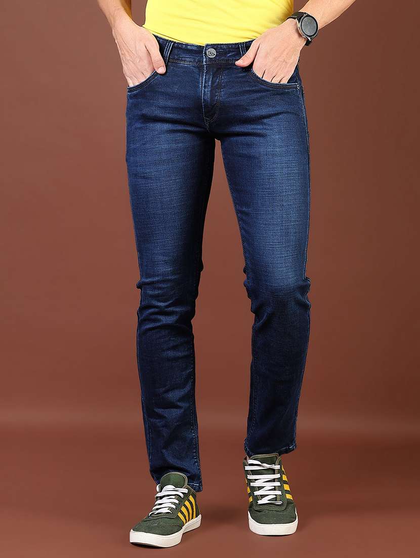 men washed mid rise full length denim jeans - 21855353 -  Standard Image - 1