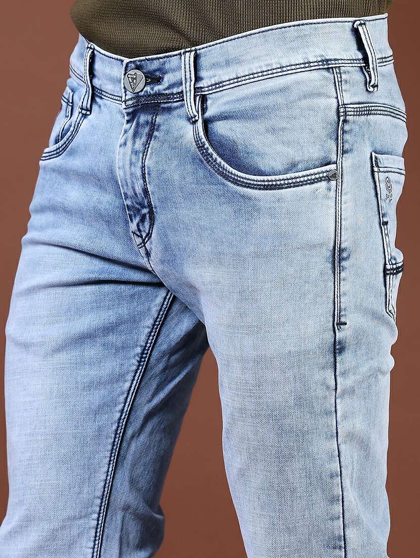 men washed mid rise full length denim jeans - 21855354 -  Standard Image - 4