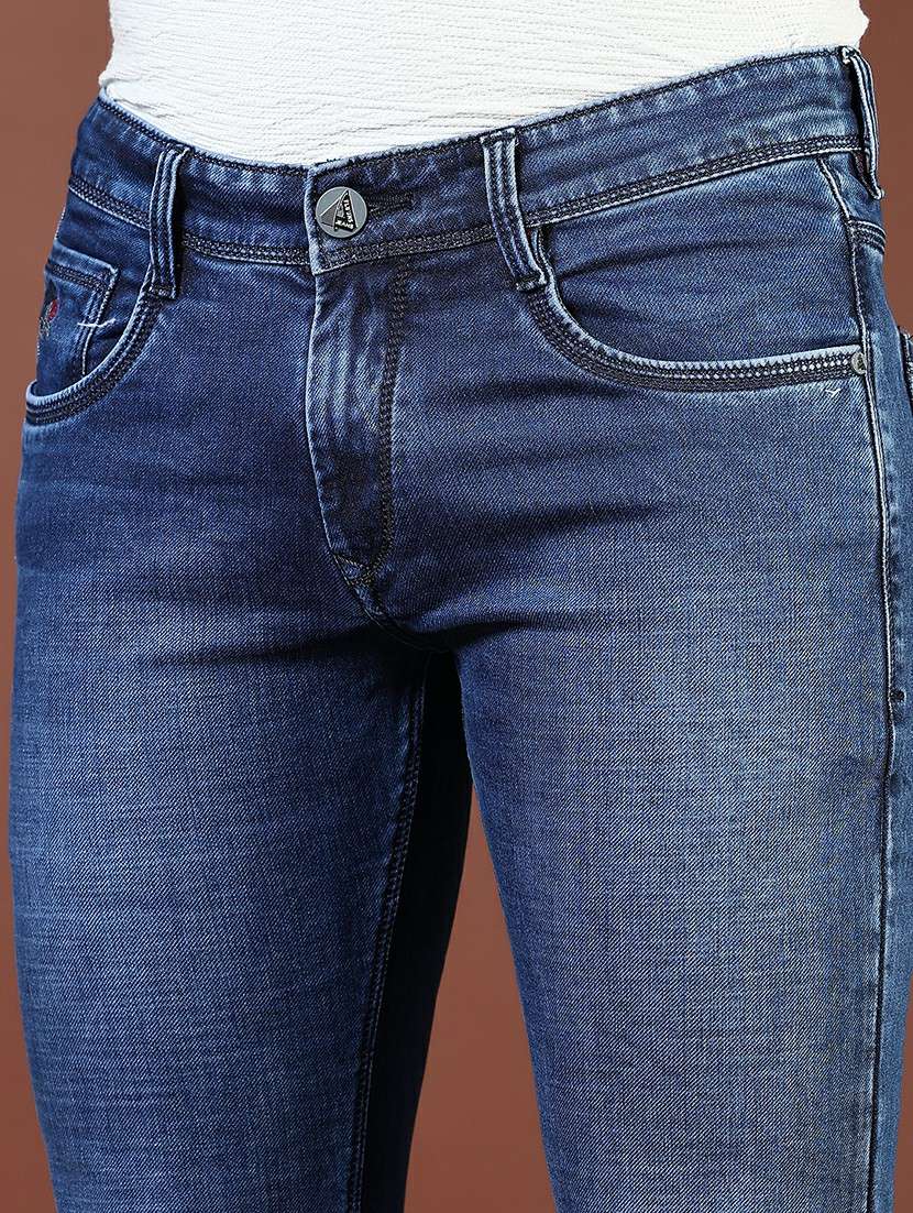 men washed mid rise full length denim jeans - 21855355 -  Standard Image - 4