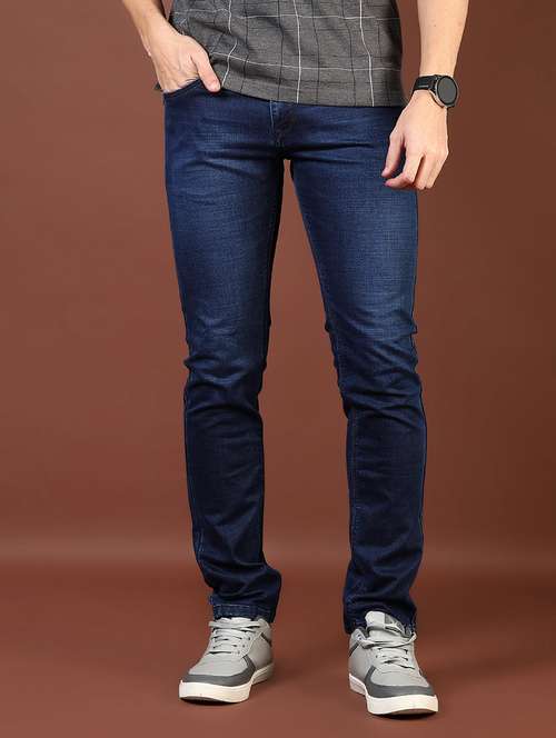 men washed mid rise full length denim jeans - 21855358 -  Standard Image - 0