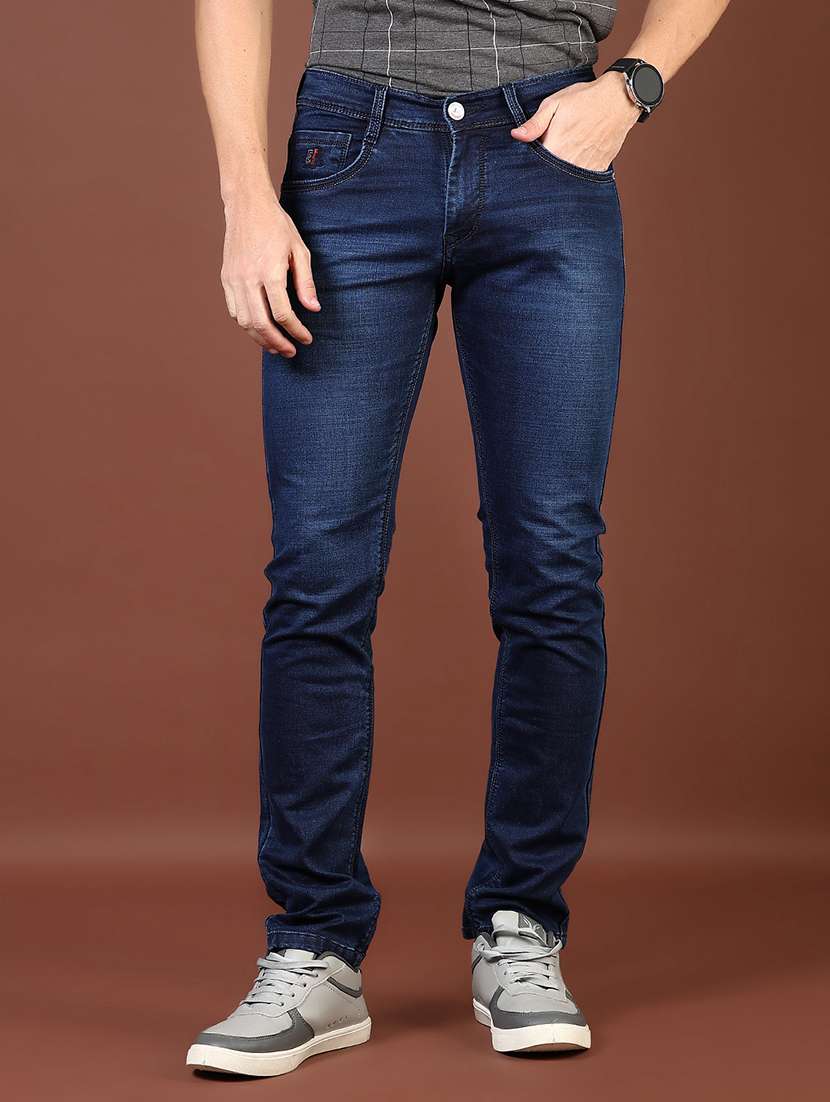 men washed mid rise full length denim jeans - 21855358 -  Standard Image - 1