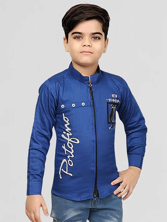 boys printed jacket with attached t-shirt