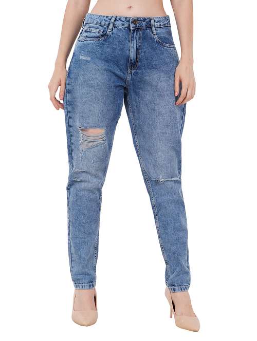 women distressed mid rise jean - 21855516 -  Standard Image - 0