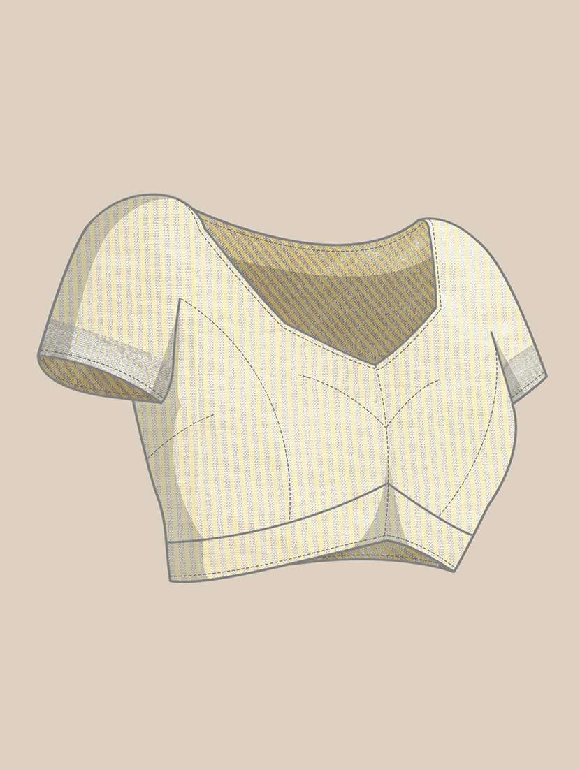 women yellow plain saree with blouse - 21855561 -  Standard Image - 6